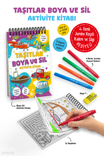 Taşıtlar - Boya ve Sil Aktivite Kitabı | | Bigkids Yayınları
