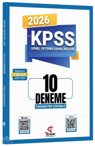 Tekrar Akademi 2026 KPSS Genel Yetenek Genel Kültür 10 Deneme Çözümlü 