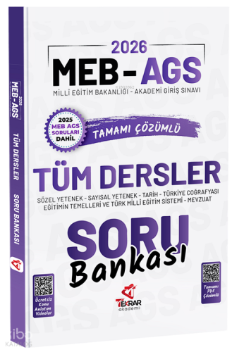 Tekrar Akademi 2026 MEB-AGS Tüm Dersler Soru Bankası Çözümlü | Kolekti