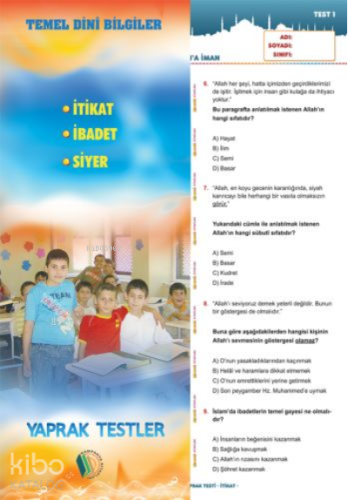 Temel Dini Bilgiler;İtikat-İbadet-Siyer (Yaprak Test) | Kolektif | Erk