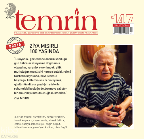 Temrin İki Aylık Edebiyat Dergisi Ocak- Şubat  2026 Sayı 147