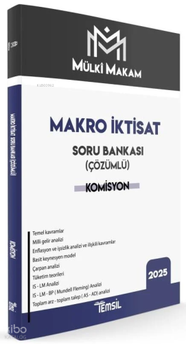 Temsil Kitap 2025 Mülki Makam Makro İktisat Soru Bankası Çözümlü | Kol