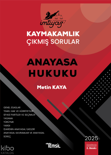 Temsil Kitap İmtiyaz Kaymakamlık Çıkmış Sorular Anayasa Hukuku