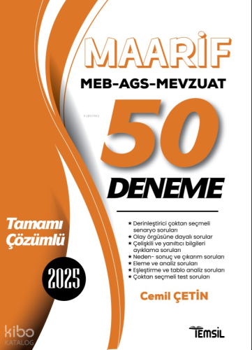 Temsil Kitap Maarif MEB - AGS - Mevzuat 50 Deneme