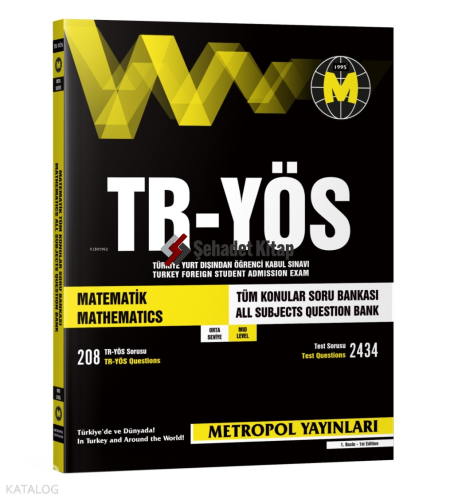 TR-YÖS Matematik Tüm Konular Soru Bankası (Orta Seviye)