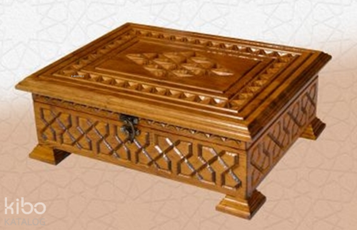 TS033-Ahşap Orta Boy Kuran-I Kerim Kutusu-Oymalı