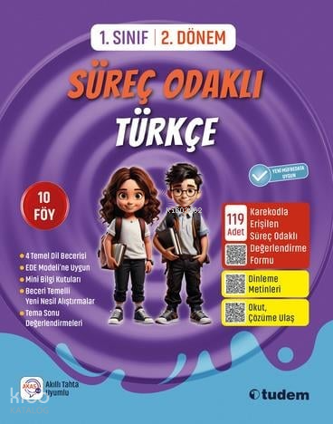 Tudem 1. Sınıf 2. Dönem Süreç Odaklı Türkçe | Kolektif | Tudem Yayınla