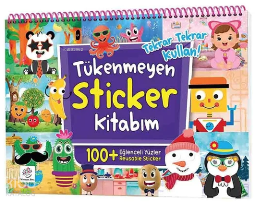 Tükenmeyen Sticker Kitabım - Eğlenceli Yüzler 100+ | Kolektif | Yüksel