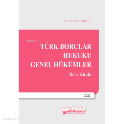 Türk Borçlar Hukuku Genel Hükümler