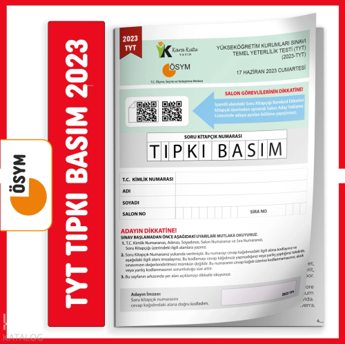 TYT 2023 ÖSYM Tıpkı Basım Türkiye Geneli Dijital Çözümlü Soru Kitapçığ