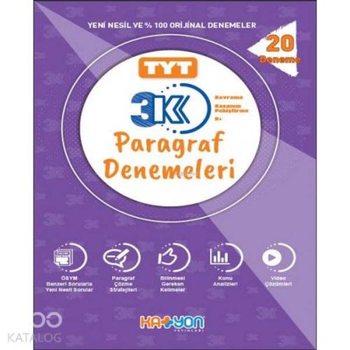 TYT 3K Paragraf 20 Deneme 2020 | | Katyon Yayınları (Hazırlık)