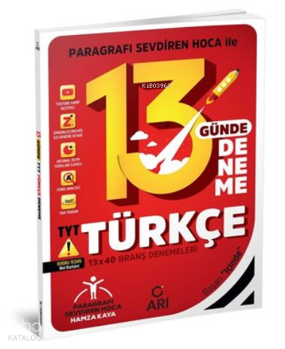 TYT Türkçe 13 Günde 13x40 Branş Deneme | Kolektif | Arı Yayıncılık (Ha