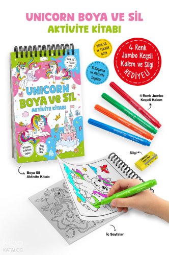 Unicorn - Boya ve Sil Aktivite Kitabı | | Bigkids Yayınları