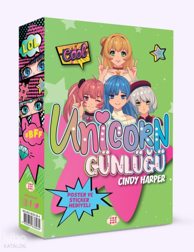 Unicorn Günlüğü - Yeşil Günlük (Kutulu) | Cindy Harper | Dokuz Çocuk