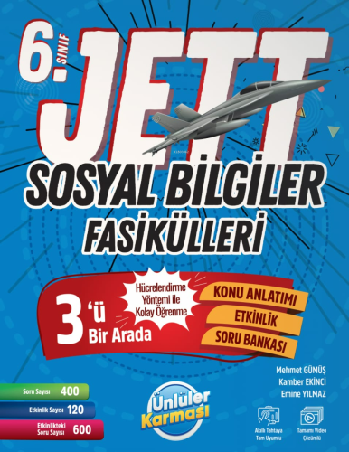 Ünlüler Karması Yayınları   6. Sınıf Jett Sosyal Bilgiler Fasikülleri Soru Bankası