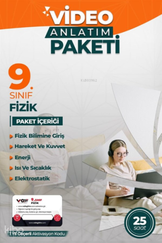 Vaf 09.Sınıf Aktivasyon Kartı Fizik - 2022 | Kolektif | Vaf Yayınları 