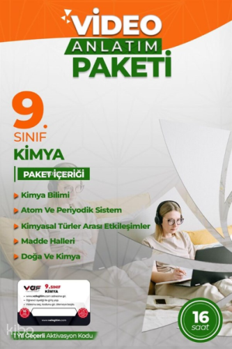 Vaf 09.Sınıf Aktivasyon Kartı Kimya - 2022 | Kolektif | Vaf Yayınları 