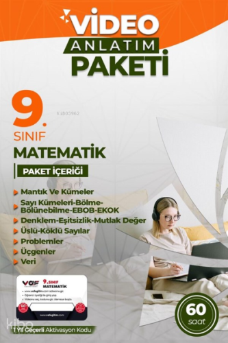 Vaf 09.Sınıf Aktivasyon Kartı Matematik - 2022 | Kolektif | Vaf Yayınl