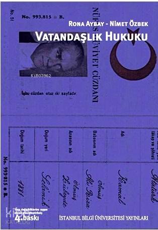 Vatandaşık Hukuku | Rona Aybay | İstanbul Bilgi Üniversitesi Yayınları