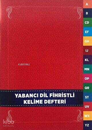 Yabancı Dil Fihristli Kelime Defteri