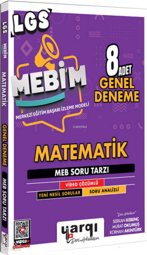 Yargı Ders Arkadaşım 8.Sınıf LGS MEBİM Matematik 8 Adet Genel Deneme |