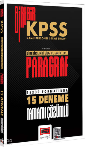 Yargı Yayınevi 2026 Birebir KPSS Paragraf Tamamı Çözümlü 15 Deneme Sın