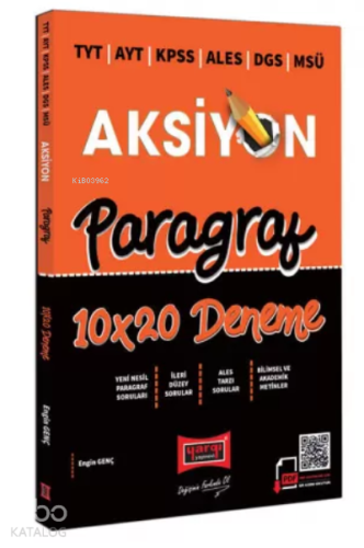 Yargı Yayınları 2022 TYT AYT KPSS ALES DGS MSÜ Aksiyon Paragraf 10x20 Deneme