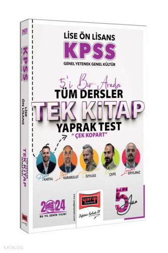 Yargı Yayınları 2024 KPSS Lise Ön Lisans GK-GY 5Yüz Ekibi Tüm Dersler Çek Kopart Yaprak Test