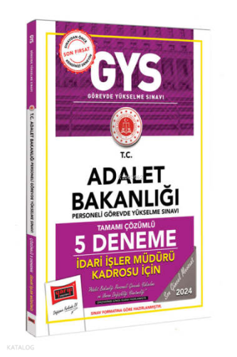 Yargı Yayınları 2025 Adalet Bakanlığı Tamamı Çözümlü İdari İşler Müdürü Kadrosu İçin 5 Deneme