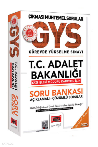 Yargı Yayınları 2025 GYS T.C Adalet Bakanlığı Yazı İşleri Müdürü Kadro