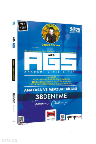 Yargı Yayınları 2025 MEB-AGS Anayasa ve Mevzuat Bilgisi Tamamı Çözümlü 38 Deneme