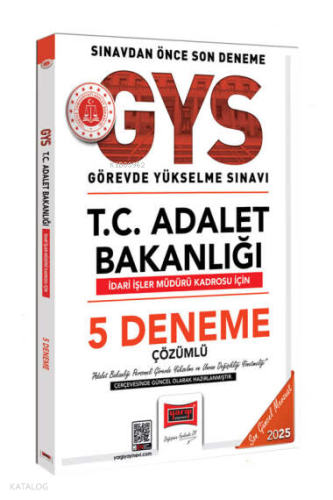 Yargı Yayınları 2025 T.C Adalet Bakanlığı İdari İşler Müdürü Kadrosu İçin Çözümlü 5 Deneme