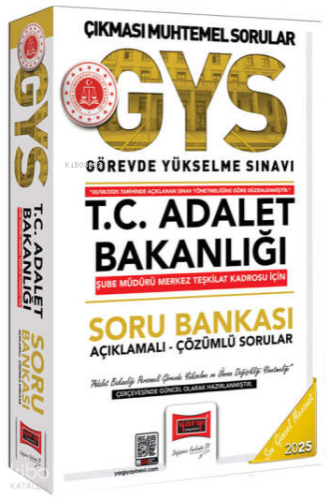 Yargı Yayınları 2025 T.C. Adalet Bakanlığı Şube Müdürü Merkez Teşkilat Kadrosu İçin Soru Bankası