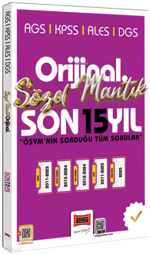 Yargı Yayınları 2026 KPSS AGS ALES DGS Orijinal Sözel Mantık Son 15 Yıl Çıkmış Sorular