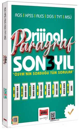 Yargı Yayınları 2026 KPSS AGS ALES DGS TYT MSÜ Orijinal Paragraf Son 3 Yıl Çıkmış Sorular