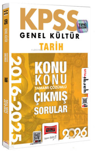 Yargı Yayınları 2026 KPSS Genel Kültür Tarih 2016-2026 Konu Konu Tamamı Çözümlü Çıkmış Sorular