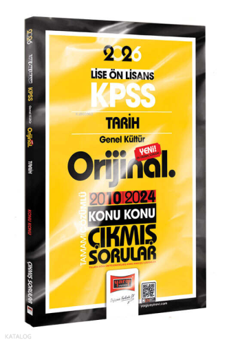 Yargı Yayınları 2026 KPSS Lise-Önlisans Tarih Orijinal 2010-2024 Konu 