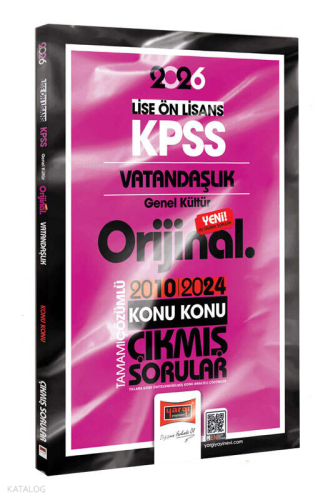 Yargı Yayınları 2026 KPSS Lise-Önlisans Vatandaşlık Orijinal 2010-2024