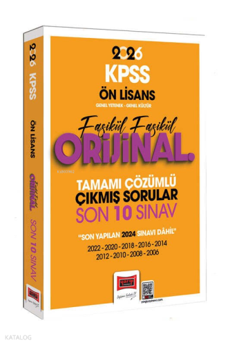 Yargı Yayınları 2026 KPSS Ön Lisans GK-GY Fasikül Fasikül Orijinal Tam