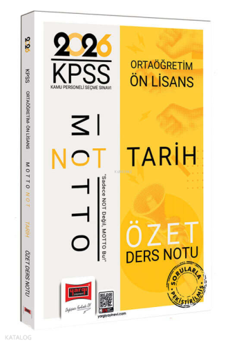 Yargı Yayınları 2026 KPSS Ortaöğretim Ön Lisans Motto Serisi Tarih Öze