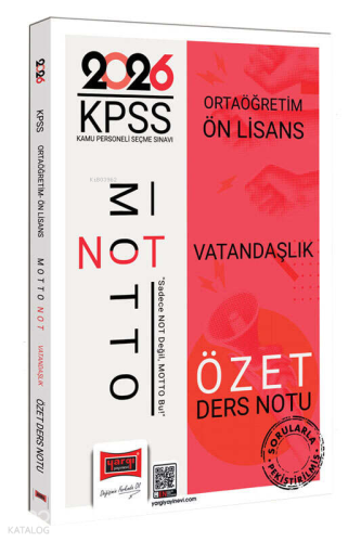Yargı Yayınları 2026 KPSS Ortaöğretim Ön Lisans Motto Serisi Vatandaşl