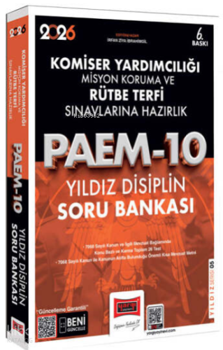 Yargı Yayınları 2026 PAEM Komiser Yardımcılığı Misyon Koruma ve Rütbe Terfi Sınavlarına Hazırlık Yıldız Disiplin Soru Bankası