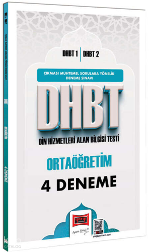 Yargı Yayınları DHBT 1 - DHBT 2 Ortaöğretim 4 Deneme Sınavı | Kolektif