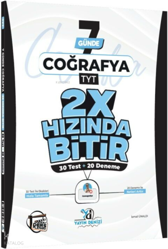 Yayın Denizi TYT Coğrafya Ders Platosu 7 Günde 2X Hızında Bitir Deneme