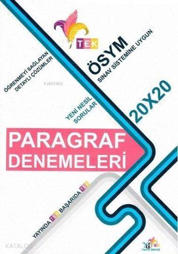 Yayın Denizi Yayınları ÖSYM Sistemine Uygun TEK Paragraf 20x20 Deneme 