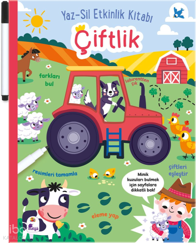 Yaz-Sil Etkinlik Kitabı - Çiftlik (Ciltli - Kalemli) | Kolektif | İndi