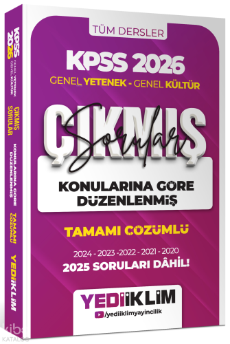 Yediiklim 2026 KPSS Genel Yetenek Genel Kültür Konularına Göre Düzenle