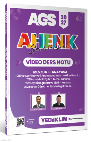 Yediiklim 2027 AGS AHENK SERİSİ Mevzuat - Anayasa Video Ders Notu | Bü