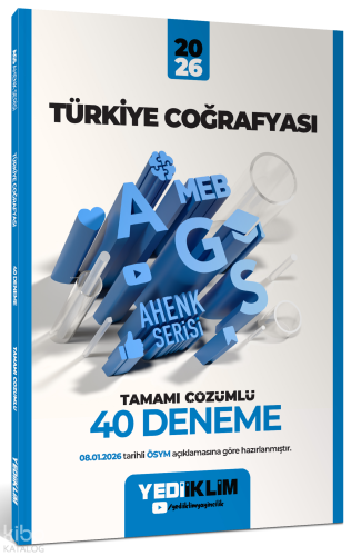 Yediiklim MEB-AGS Ahenk Türkiye Coğrafyası Tamamı Çözümlü 40 Deneme | 