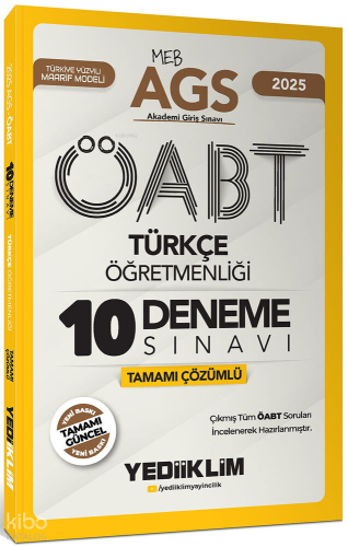Yediiklim Yayıncılık 2025 MEB AGS ÖABT Türkçe Öğretmenliği Tamamı Çözü